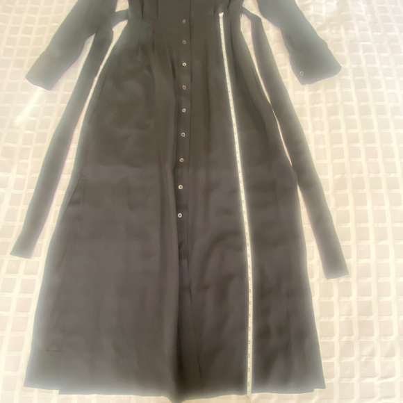 Babaton Black 100% Silk Shirt Dress with Pockets XS - Picture 7 of 10